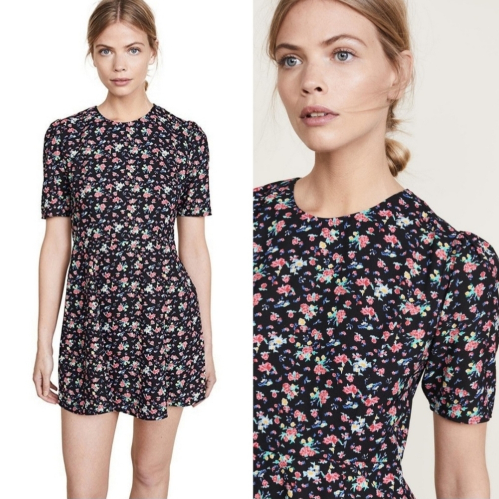Valencia & Vine Amanda Black Floral Mini Dress Medium